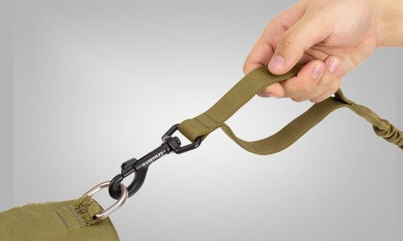 True Love Shock Absorbing Bungee Dog Lead in Olive Green & Black - Image 2